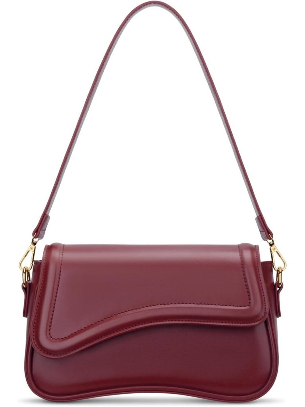 Women's Burgundy Small Clutch Purses Cute Hobo Imported Handbag Shoulder Bag
